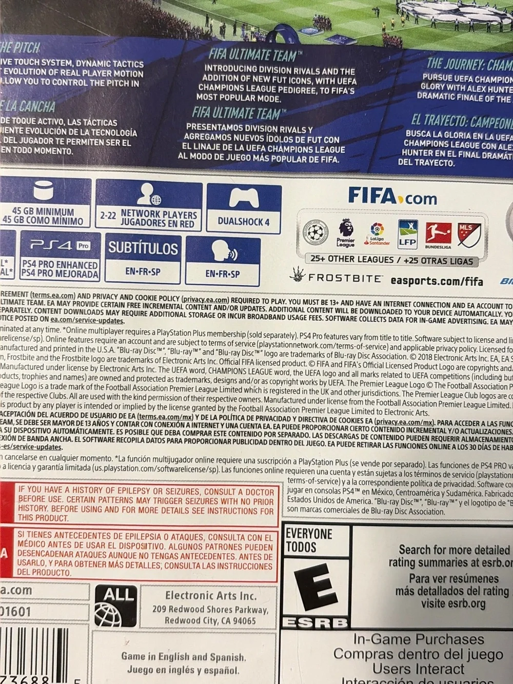 EA SPORTS FIFA 19 PS4 Game Disc - Blue & Multicolor Art